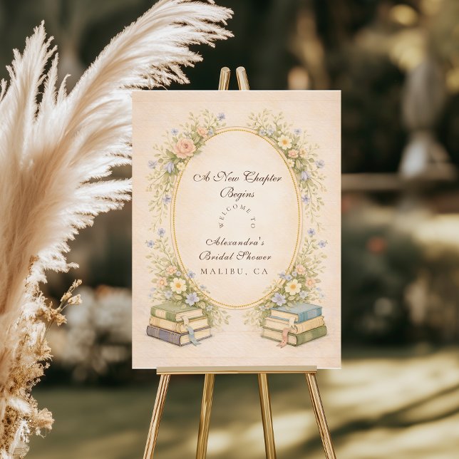 Vintage Bookstack Garden Bridal Shower Foam Board (Creator Uploaded)