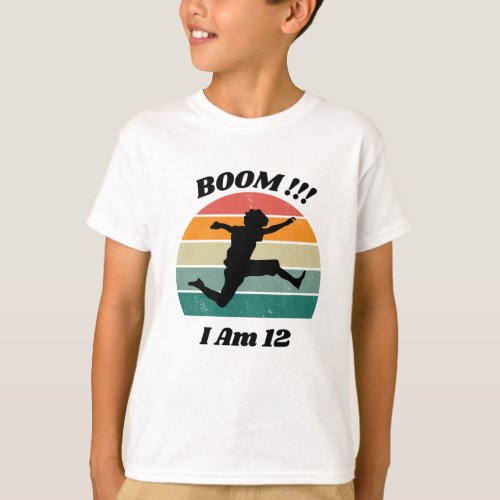 Vintage Boom I Am 12th Birthday Boy Love Kids  T_Shirt