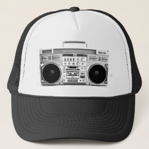 vintage boombox trucker hat
