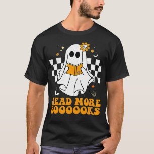 Vintage Booooks Ghost Read More Books Fun Teacher  T-Shirt