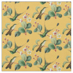Vintage Booted Racket Tail Hummingbird Fabric