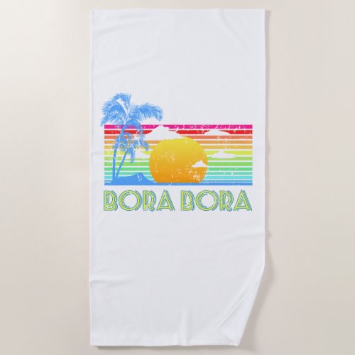 Vintage Bora Bora Beach Beach Towel