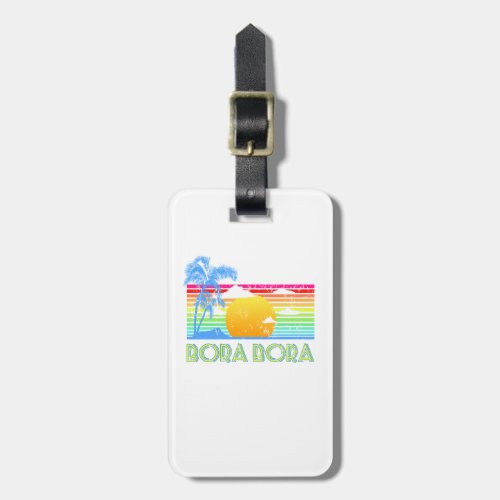 Vintage Bora Bora Beach Luggage Tag