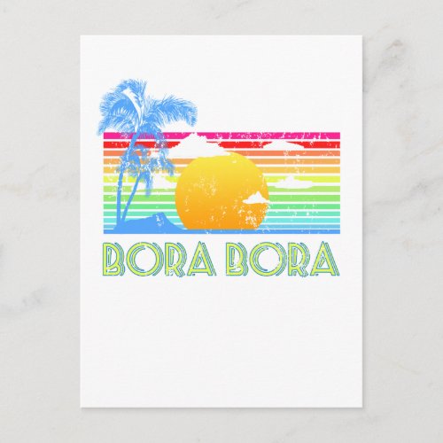 Vintage Bora Bora Beach Postcard