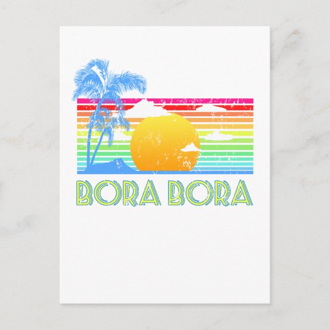 Vintage Bora Bora Beach Postcard (Front)