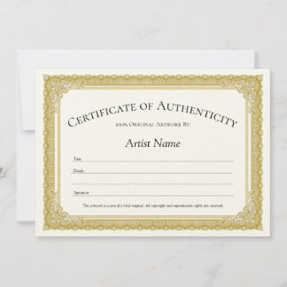 Vintage Border Certificate of Authenticity Invitation