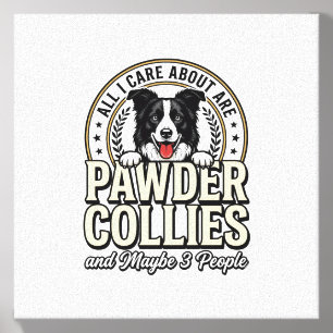 Vintage Border Collie Dog Lover Funny Shirt Design Canvas Photo Tile