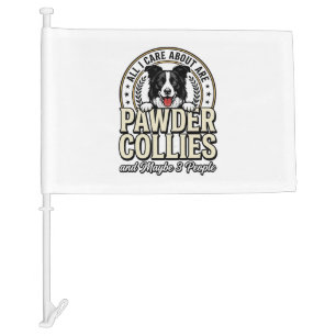 Vintage Border Collie Dog Lover Funny Shirt Design Car Flag