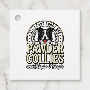 Vintage Border Collie Dog Lover Funny Shirt Design Favor Tags