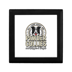 Vintage Border Collie Dog Lover Funny Shirt Design Gift Box