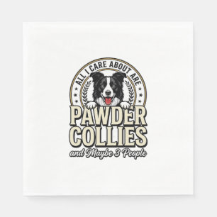 Vintage Border Collie Dog Lover Funny Shirt Design Napkins