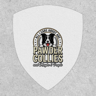 Vintage Border Collie Dog Lover Funny Shirt Design Patch