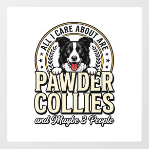 Vintage Border Collie Dog Lover Funny Shirt Design Window Cling