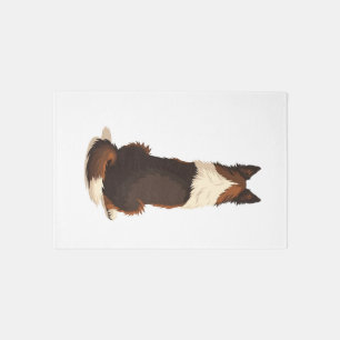 Vintage Border Collie From Behind Dog Illustration Rug