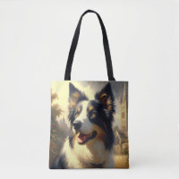 Vintage Border Collie Painting