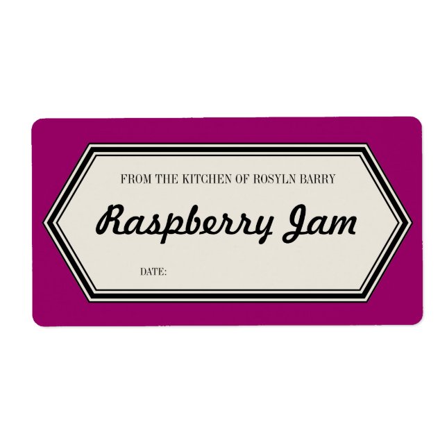 Vintage Border Home Canning Jar Label Template (Front)