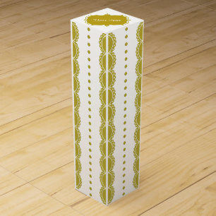 Vintage Border Ornaments gold + your text Wine Box
