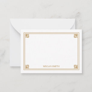 Vintage Border Personalized Flat Note Card