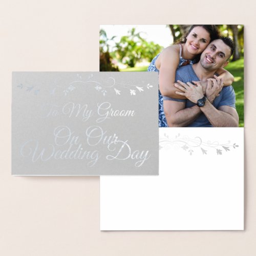 Vintage Border To my Groom on Our Wedding Day Foil Card