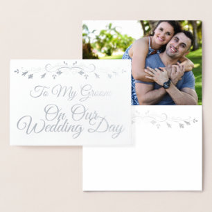 Vintage Border To my Groom on Our Wedding Day Foil Card