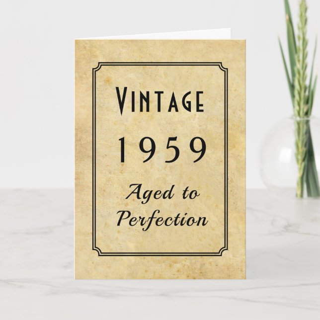 Vintage Born 1959 or Any Yr Add Name Age Birthday Card (Front)