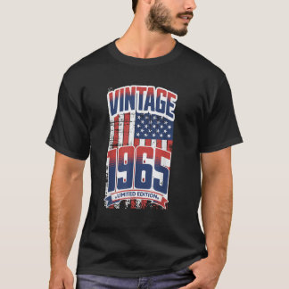 Vintage Born In1965 American Flag Fun 60th Birthda T-Shirt