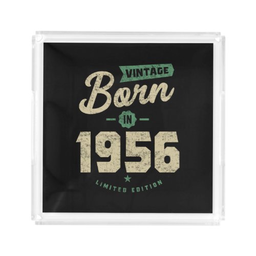 Vintage Born In 1956 Birthday Gift Acrylic Tray