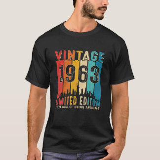 Vintage Born In 1963 58Th Birthday 58 Years Old De T-Shirt