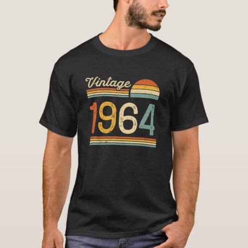 Vintage Born In 1964 Retro Birthday  T_Shirt