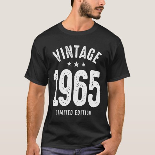 Vintage Born in 1965 _ 57th Birthday Retro Classic T_Shirt