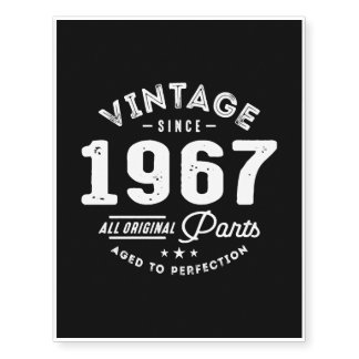 Vintage Born in 1967 Temporary Tattoos