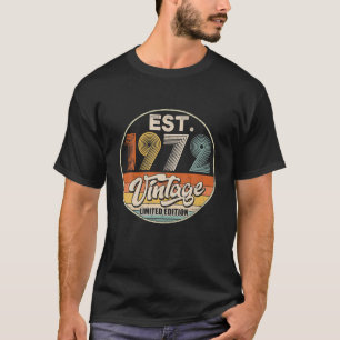 Vintage Born In 1972 Birthday Year Party Wedding T-Shirt