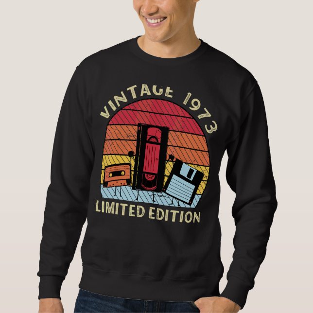 Vintage Born In 1973  Birthday Sweatshirt (Front)