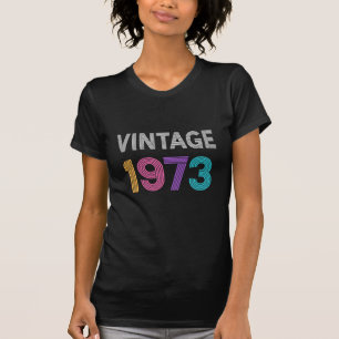 Vintage Born in 1973 Multicolor Birthday T-Shirt