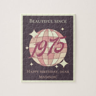 Vintage born in 1975 50th 49th birthday jigsaw puzzle