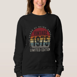 Vintage Born In 1975 Retro 50th Birthday Gifts 50  Sweatshirt