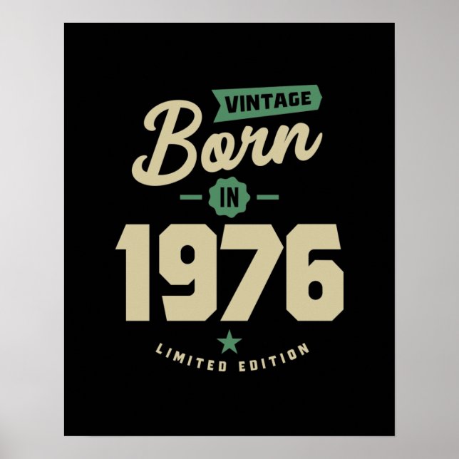 Vintage Born In 1976 Birthday Gift Poster (Front)
