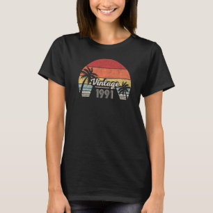 Vintage Born In 1991 31st Birthday 31 Years Old T-Shirt