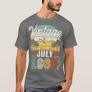 Vintage Born In July 1965 Happy Birthday 55 Years T-Shirt