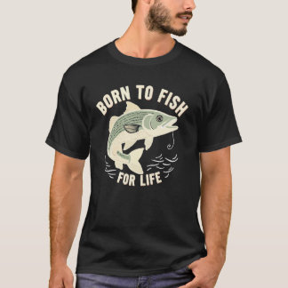 Vintage Born to Fish for Life T-Shirt