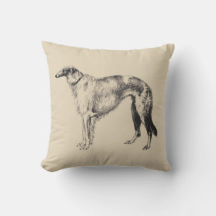 Vintage Borzoi Martynow Print Pillow