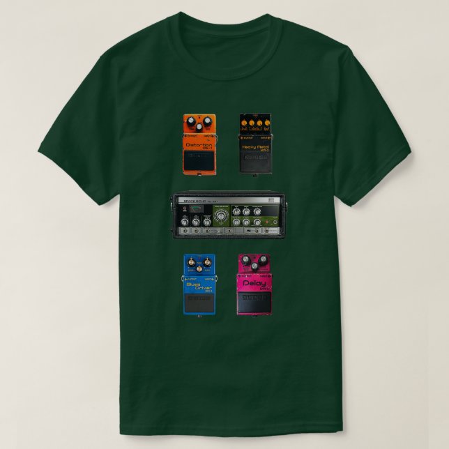 Vintage Boss Guitar Pedals Set  T-Shirt (Design Front)