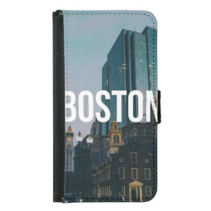 Vintage Boston Cityscape Print - Historic Architec Samsung Galaxy S5 Wallet Case