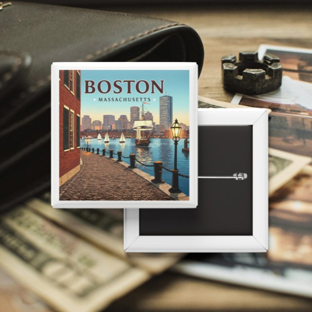 Vintage Boston Massachusetts Button (Creator Uploaded)
