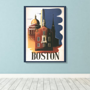 Vintage Boston, Massachusetts Paul Revere's Ride Canvas Print