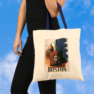 Vintage Boston, Massachusetts Paul Revere's Ride Tote Bag