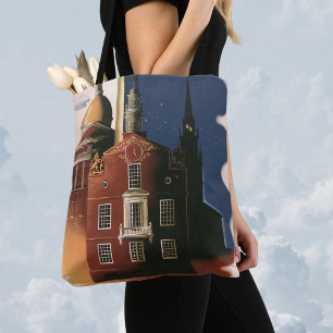 Vintage Boston, Massachusetts Paul Revere's Ride Tote Bag