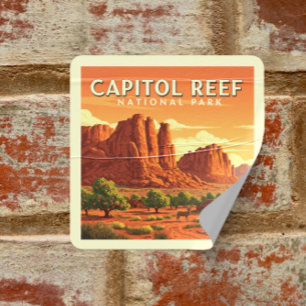 Vintage Boston Massachusetts Square Sticker