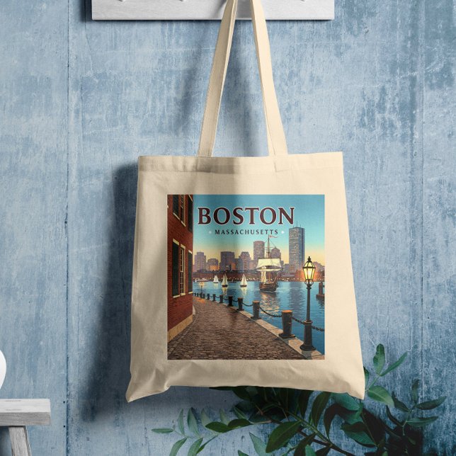 Vintage Boston Massachusetts Tote Bag (Creator Uploaded)