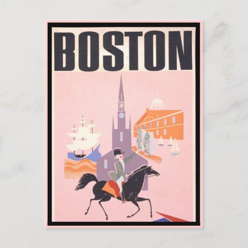 Vintage Boston Massachusetts Travel Postcard
